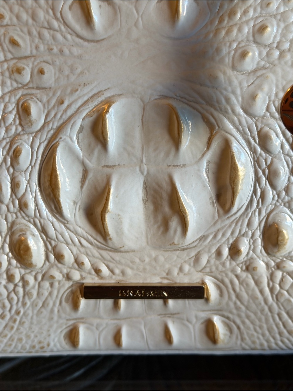 Brahmin Duxbury Chantilly White Croc-Embossed Satchel with Detachable Strap - Picture 6 of 15